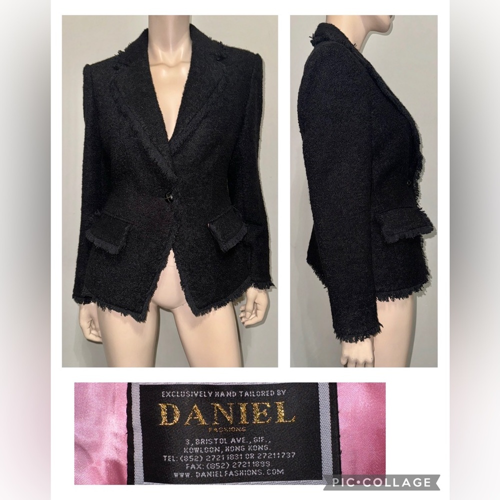 Black Bouclé Tailored Blazer